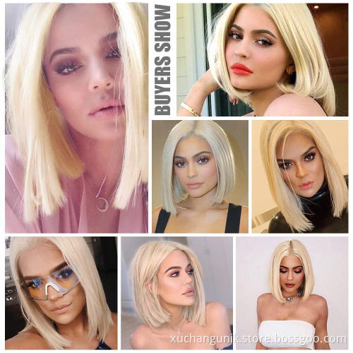 Uniky Stock For Black Friday 1b/613 Blonde Machine Made Human Hair Wigs 8-14 Inch Glueless Bob Short Wig Black Women